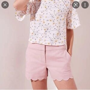 Pink Scalloped Hem Women Shorts NWT